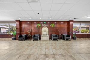 commercial real estate photography of a quality inn hotel foyer